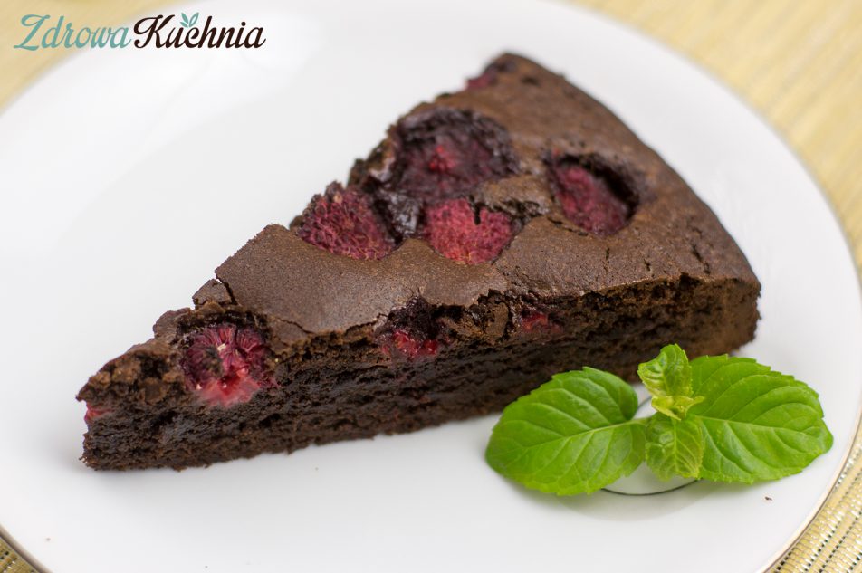 Brownies z malinami